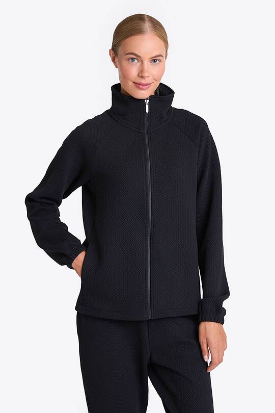 Textured fabric full-zip sweatshirt 1 | Audimas