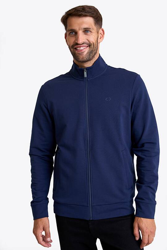 Cotton French terry full-zip sweatshirt 1 | Audimas