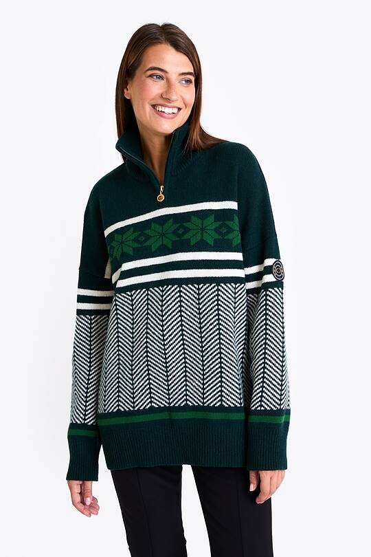 Winter patern wool sweater with high collar 1 | Audimas