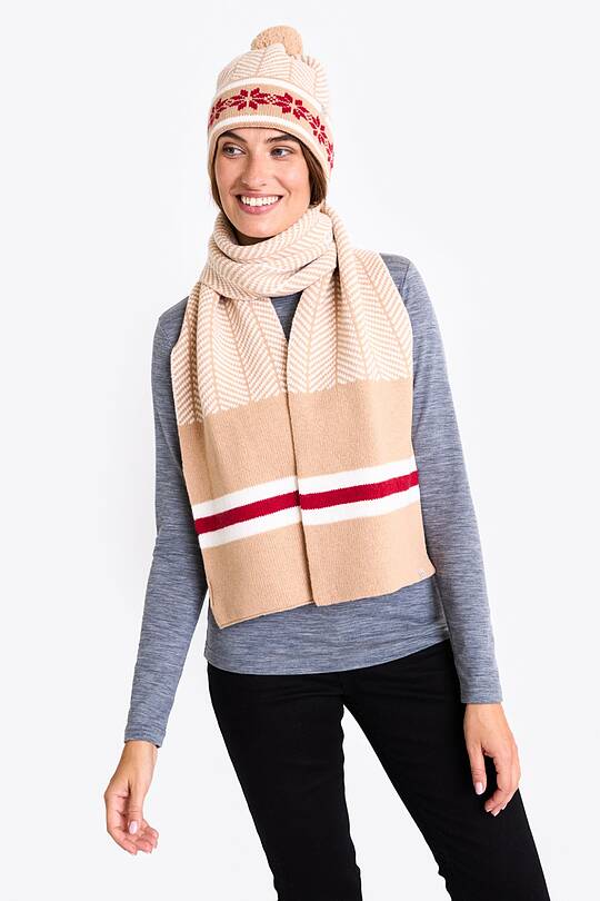 Knitted winter pattern wool scarf 1 | Audimas