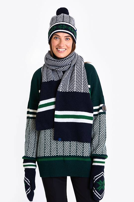 Knitted patterned wool hat and scarf set 2 | Audimas