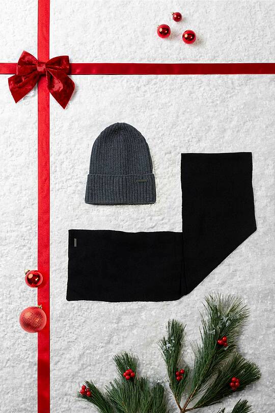 Knitted merino wool hat and scarf set 1 | Audimas