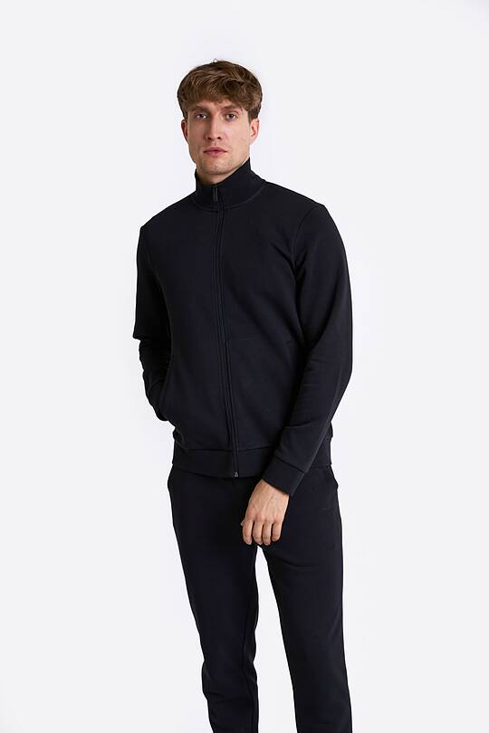 Cotton French terry full-zip sweatshirt 1 | Audimas