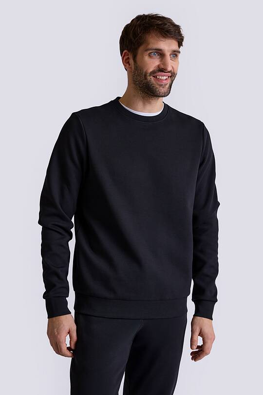 Cotton pique crewneck sweathsirt 1 | Audimas