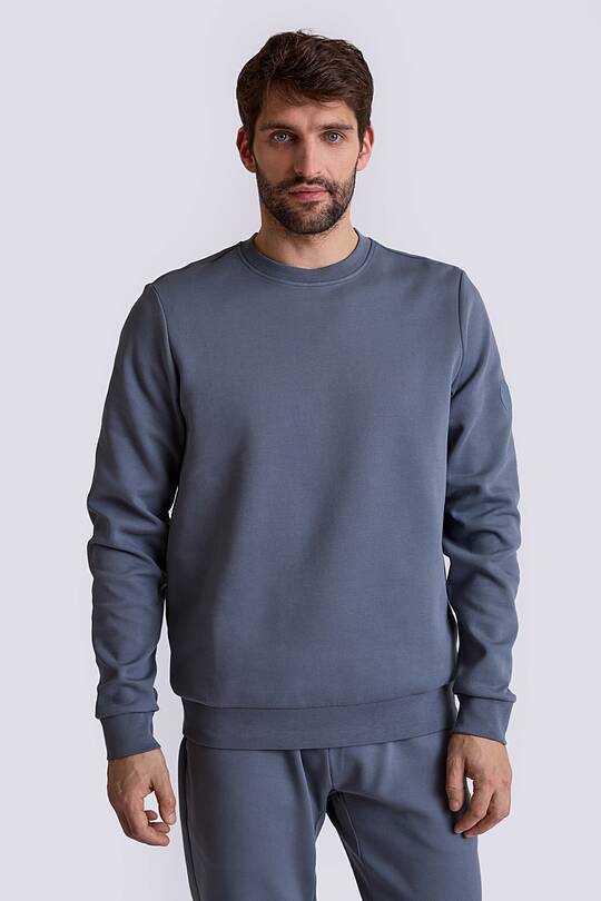 Cotton pique crewneck sweathsirt 1 | Audimas