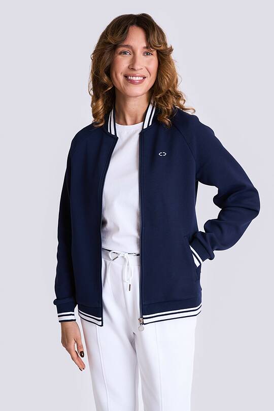 Cotton pique bomber zip-through jacket 1 | Audimas