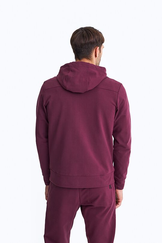 Organic cotton French terry full-zip hoodie 2 | BURGUND | Audimas