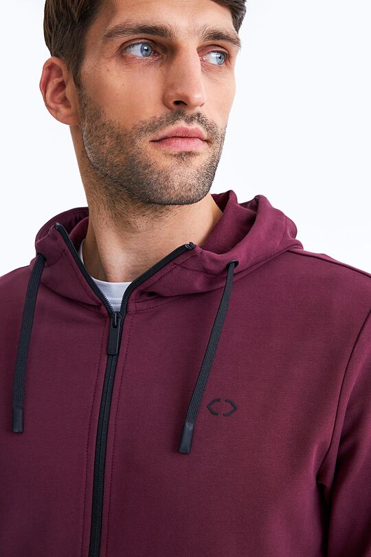 Organic cotton French terry full-zip hoodie 3 | BURGUND | Audimas