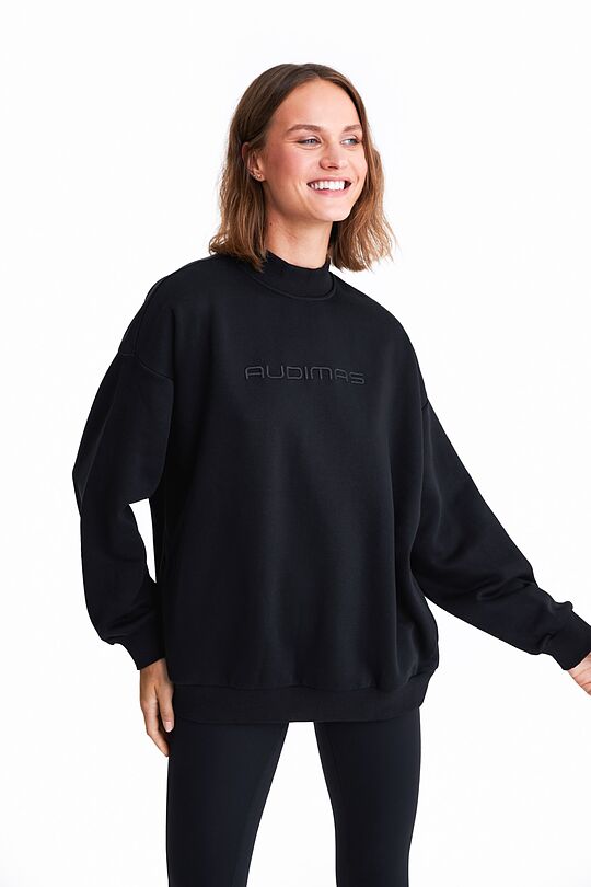 Organic cotton fleece sweatshirt 1 | BLACK | Audimas