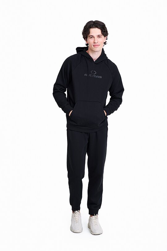 Organic cotton fleece sweatpants 1 | BLACK | Audimas