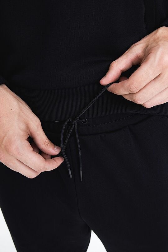 Organic cotton fleece sweatpants 4 | BLACK | Audimas