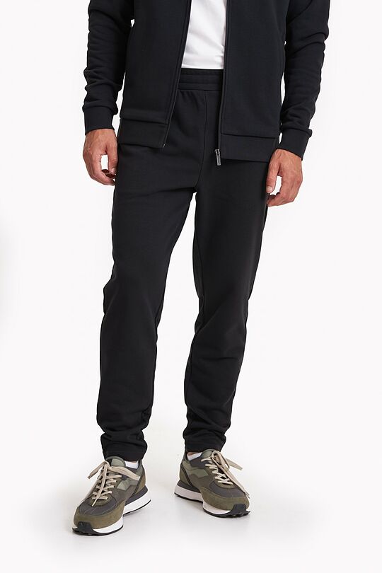 Organic cotton French terry sweatpants 2 | BLACK | Audimas