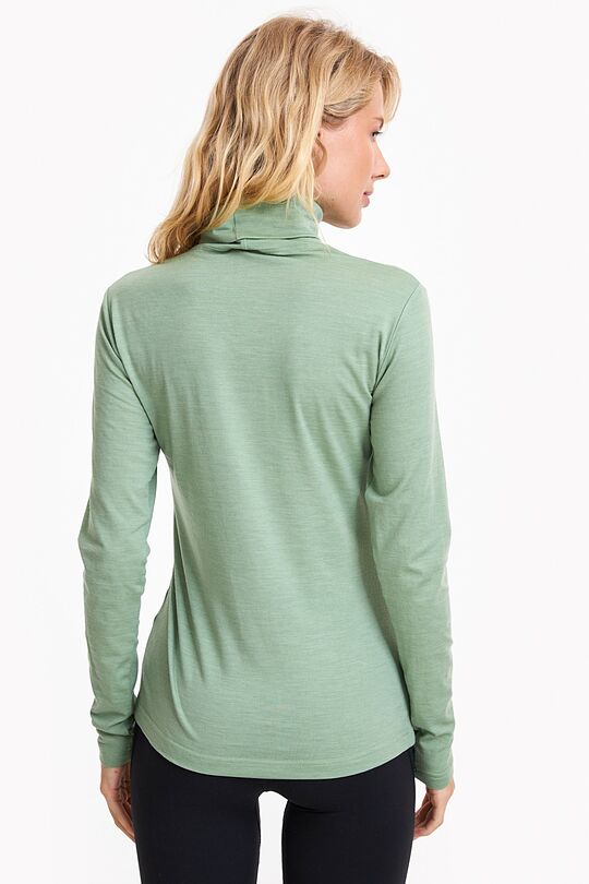 Merino wool roll neck long sleeve top 2 | GREEN | Audimas