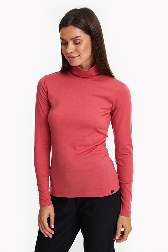 Merino wool roll neck long sleeve top 1 | RED | Audimas