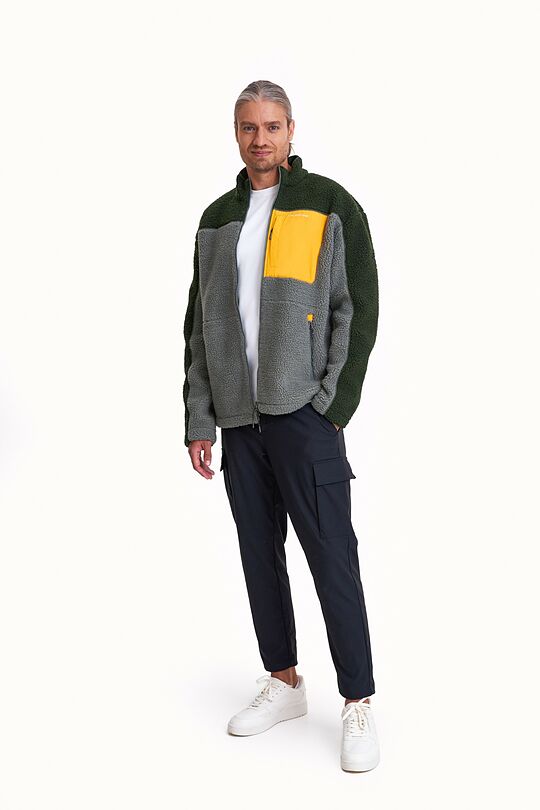 Oversized full-zip sherpa fleece jacket 8 | GREEN | Audimas