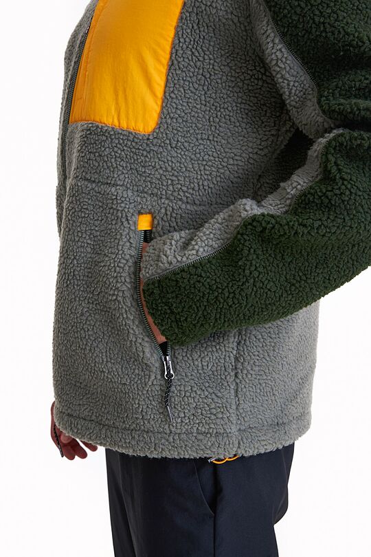 Oversized full-zip sherpa fleece jacket 4 | GREEN | Audimas