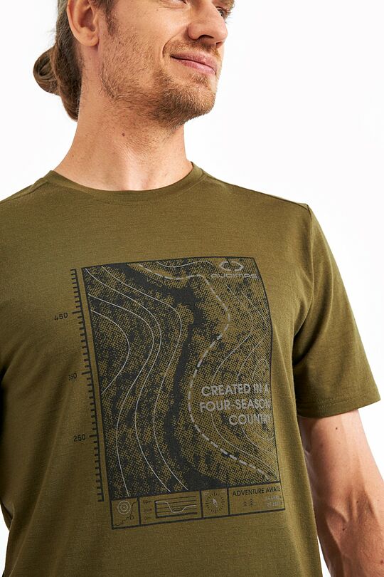 Outdoor merino T-shirt with print 3 | CHAKI | Audimas