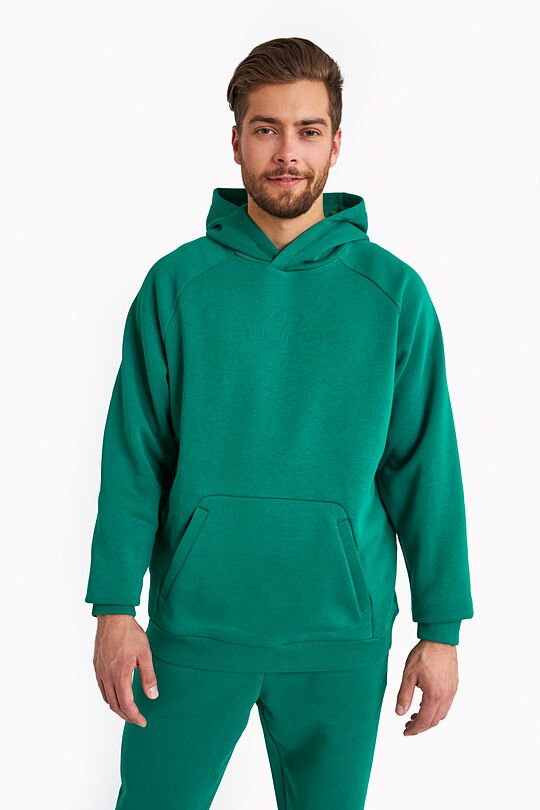 Organic cotton fleece hoodie 1 | GREEN | Audimas