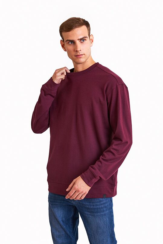 Merino wool crewneck sweatshirt 1 | BURGUND | Audimas