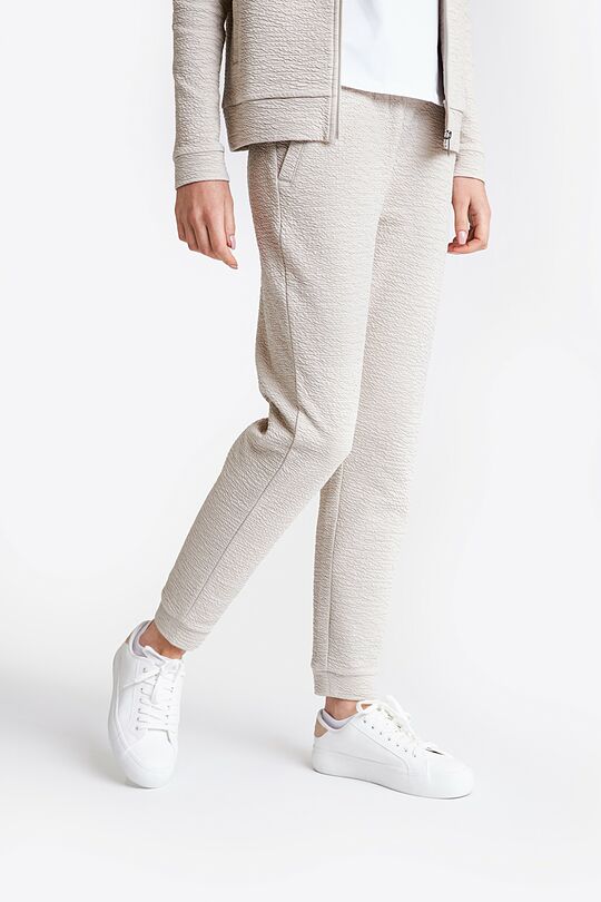 Tapered fit organic cotton sweatpants 3 | Cream | Audimas