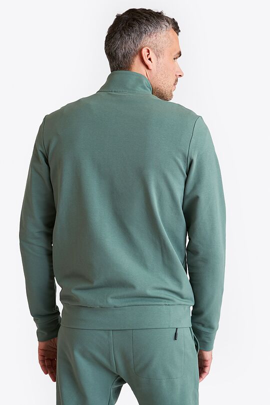 Organic cotton French terry full-zip sweatshirt 2 | GREEN | Audimas