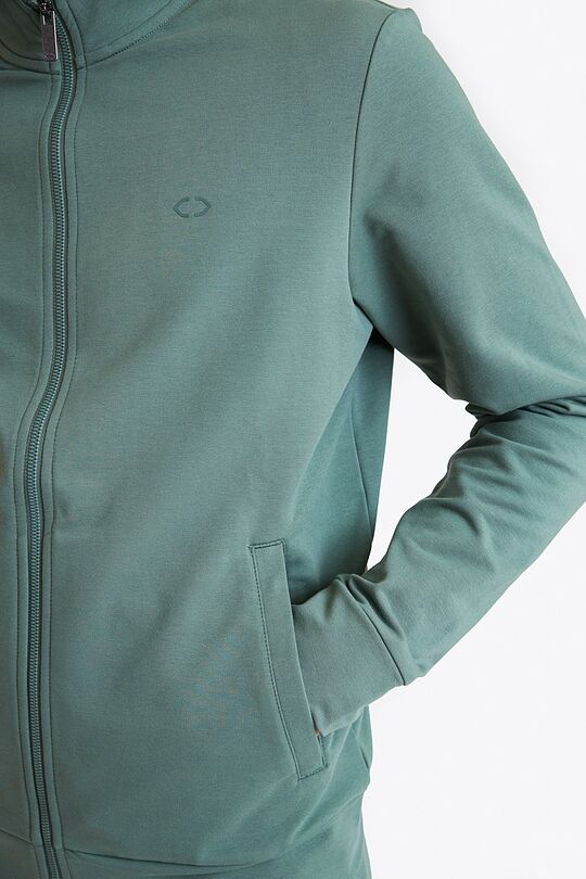 Organic cotton French terry full-zip sweatshirt 3 | GREEN | Audimas