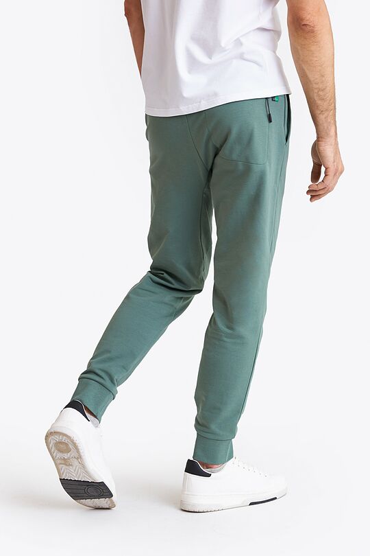 Stretch cotton slim fit sweatpants 3 | GREEN | Audimas