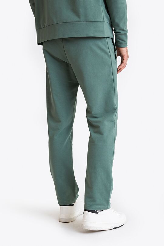 Straight cut cotton French terry sweatpants 3 | GREEN | Audimas