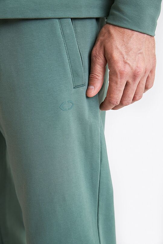 Straight cut cotton French terry sweatpants 4 | GREEN | Audimas