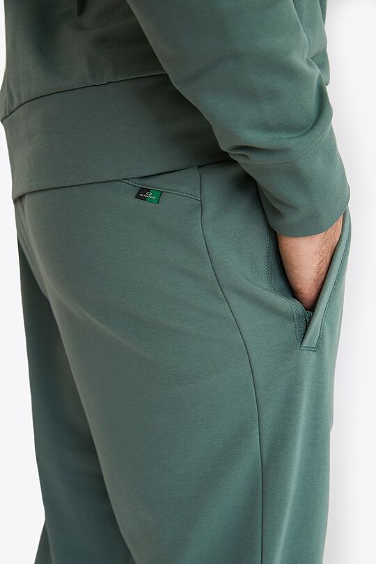 Straight cut cotton French terry sweatpants 6 | GREEN | Audimas