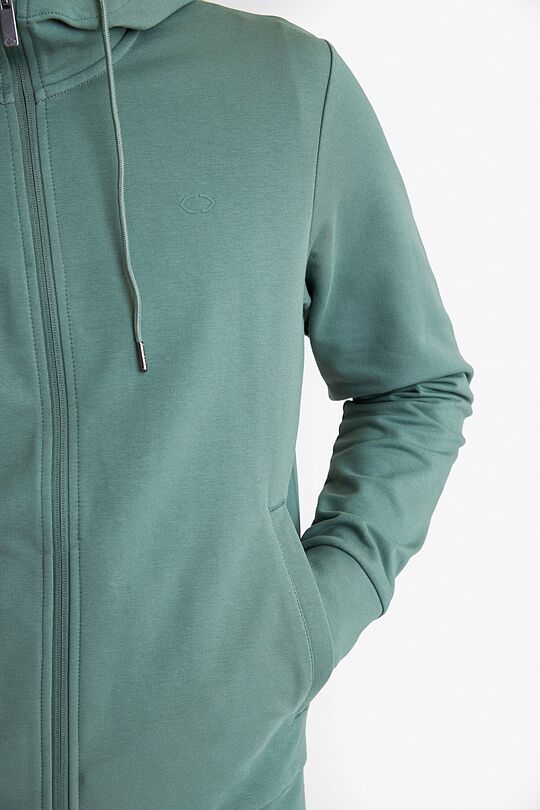 Organic cotton French terry full-zip hoodie 4 | GREEN | Audimas