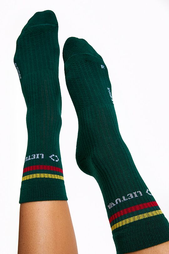 Long cotton fiber socks set 3 | GREEN | Audimas