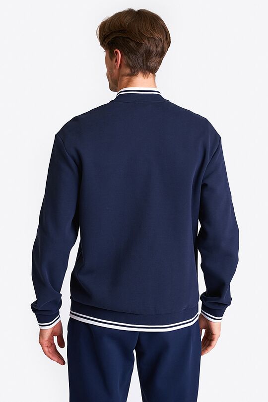 Pique texture bomber zip-through jacket 2 | BLUE | Audimas