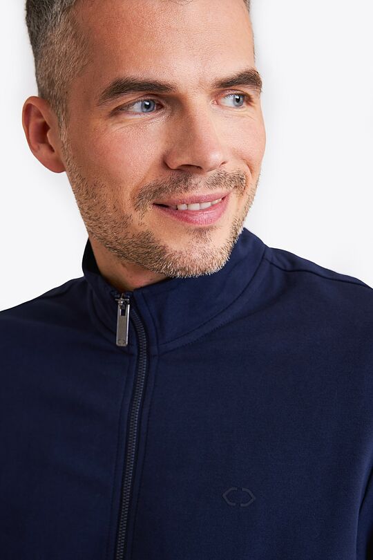 Organic cotton French terry full-zip sweatshirt 4 | BLUE | Audimas