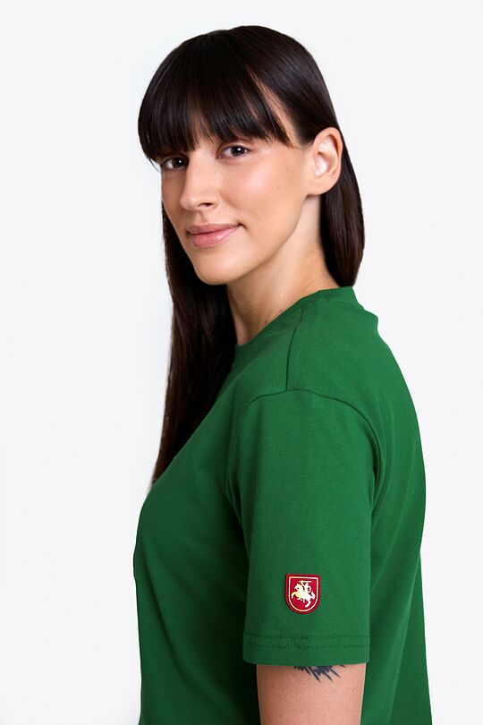 National collection embroidered cotton T-shirt 4 | GREEN | Audimas