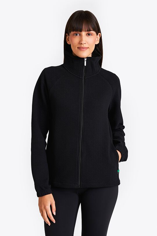 Textured fabric full-zip sweatshirt 5 | BLACK | Audimas