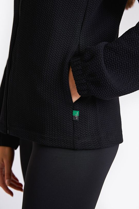 Textured fabric full-zip sweatshirt 7 | BLACK | Audimas