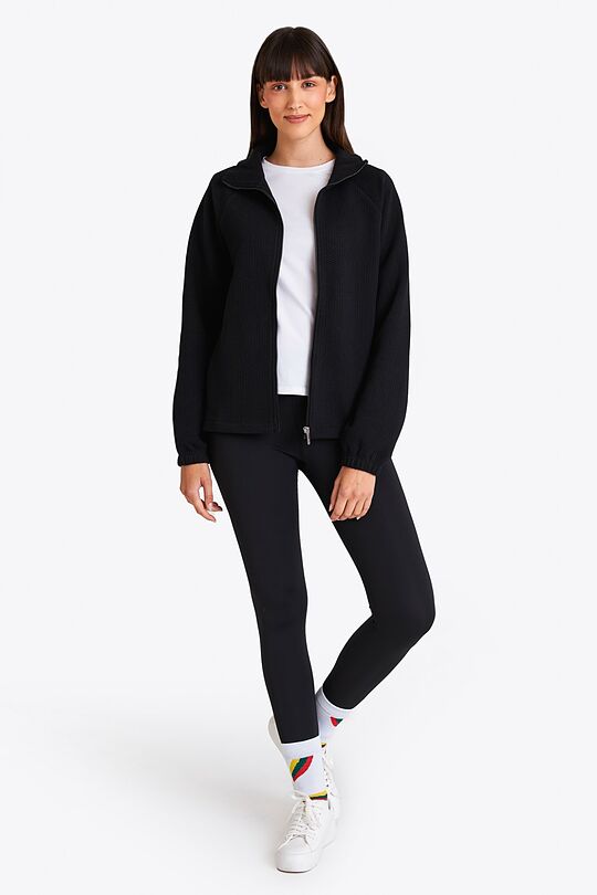 Textured fabric full-zip sweatshirt 8 | BLACK | Audimas