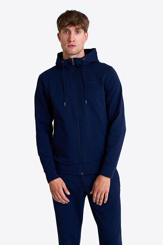 Cotton French terry full-zip hoodie 1 | BLUE | Audimas