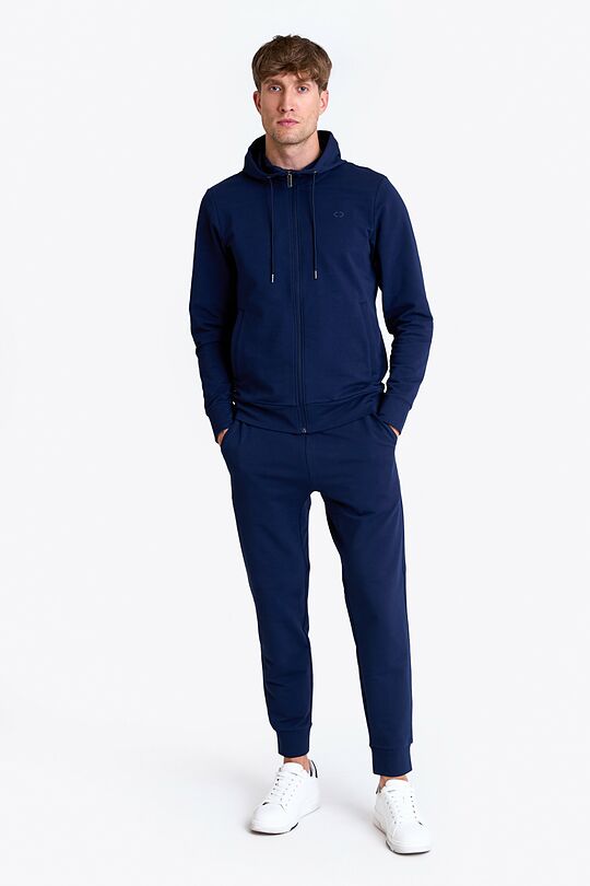 Cotton French terry full-zip hoodie 5 | BLUE | Audimas