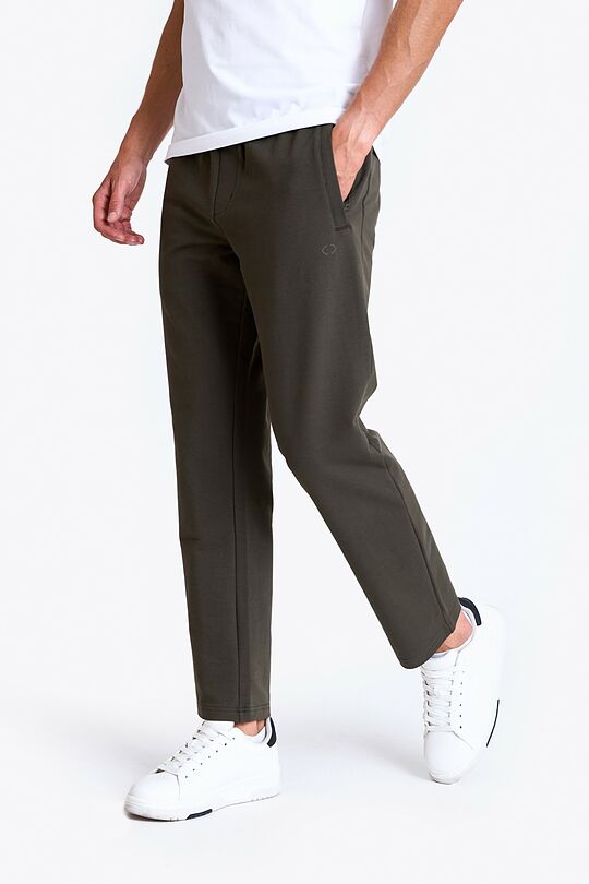 Straight cut cotton French terry sweatpant 2 | CHAKI | Audimas