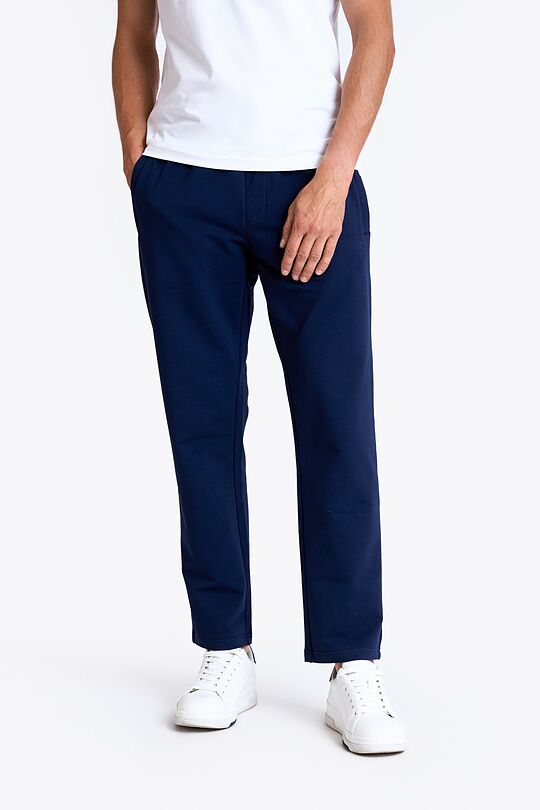 Straight cut cotton French terry sweatpant 2 | BLUE | Audimas