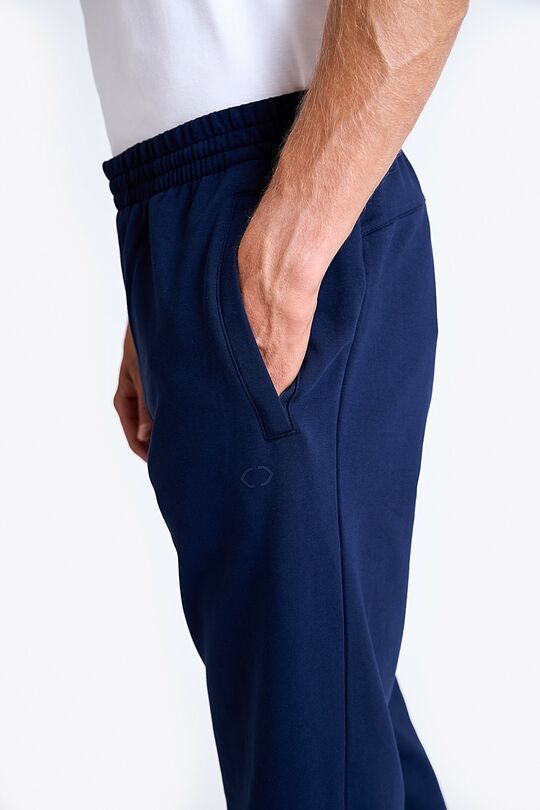 Straight cut organic cotton French terry sweatpant 5 | BLUE | Audimas