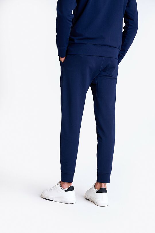 Tapered cotton French terry sweatpants 3 | BLUE | Audimas