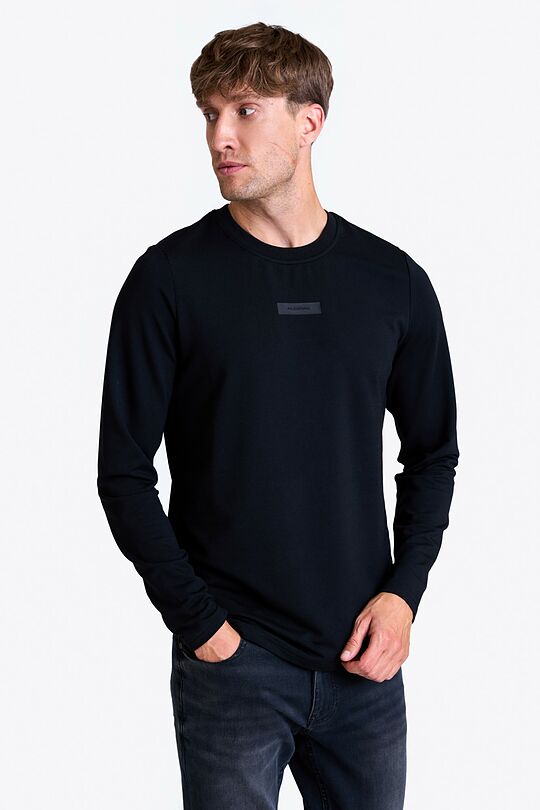 Cotton modal long sleeve top 1 | BLACK | Audimas