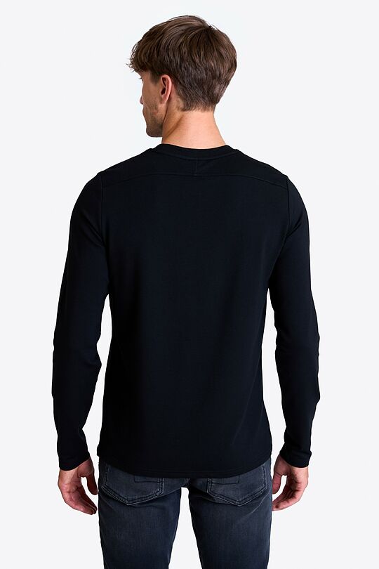 Cotton modal long sleeve top 2 | BLACK | Audimas