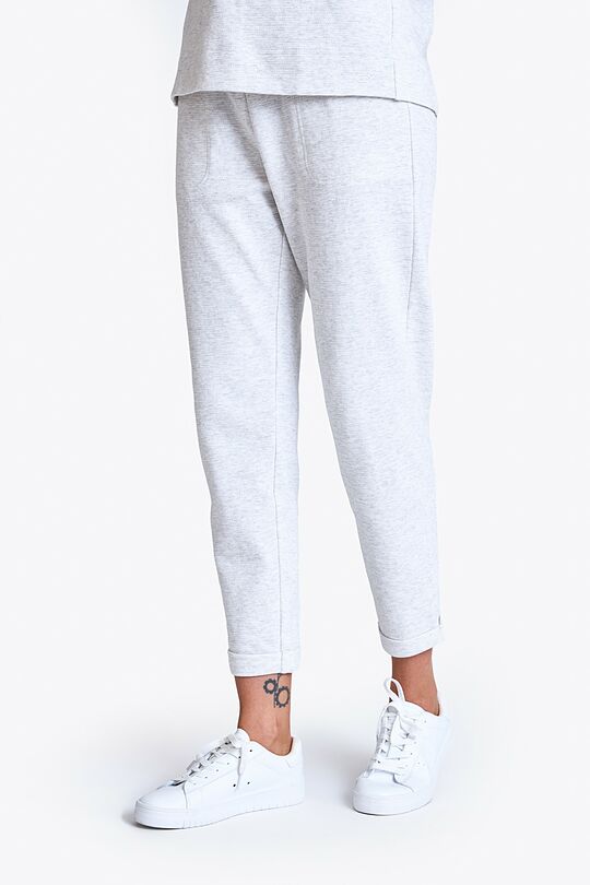 Textured cotton fabric tapered fit sweatpants 2 | GREY | Audimas