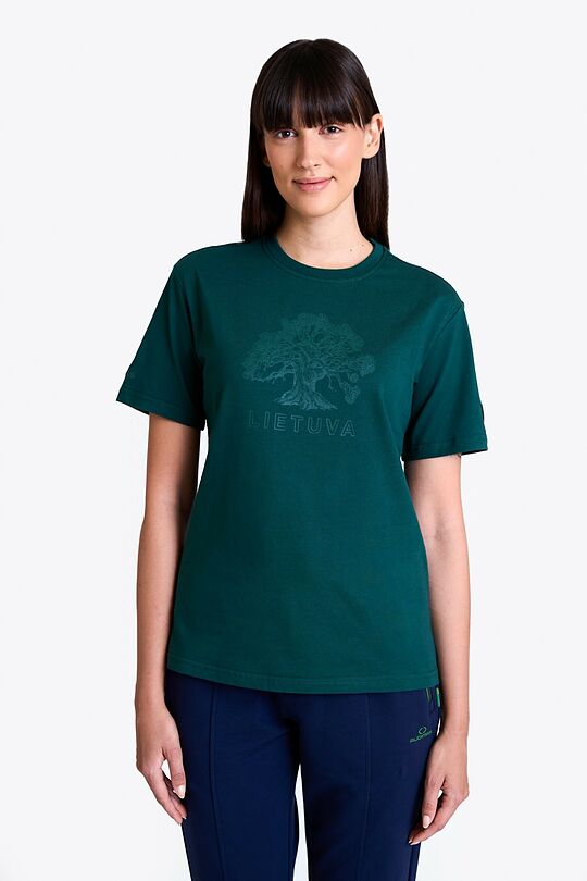 National collection embroidered cotton T-shirt 1 | GREEN | Audimas