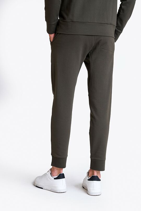 Tapered cotton French terry sweatpants 3 | CHAKI | Audimas