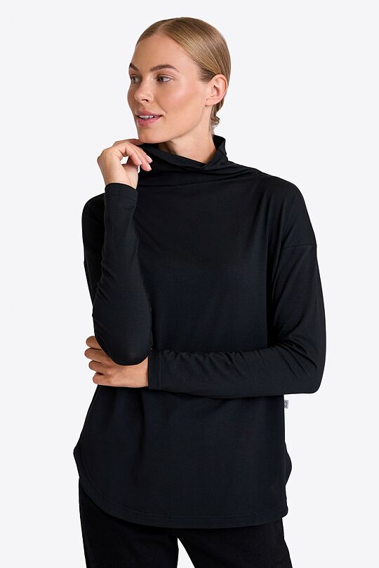 Cotton modal high neck top 1 | BLACK | Audimas